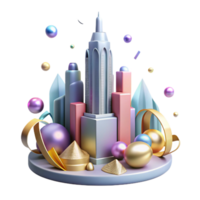 vibrant minimalist Skyscraper Silhouette Cutout for Architectural Visualization png