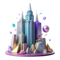 impressive abstract Skyscraper Silhouette Isolated for Urban Landscapes high resolution png