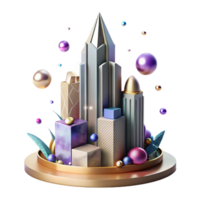 magnificent modern Skyscraper Silhouette with Transparent Background high quality png