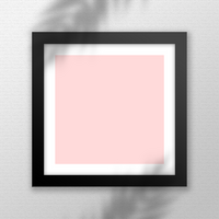 square photo frame mockup with shadow psd