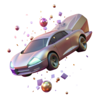 extraordinary artistic Sleek Flying Car in Flight Isolated for Motion Graphics high quality png