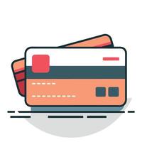 Plain Credit Card Concept Illustration with Gradient Shadow vector