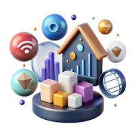 beautiful vintage Smart Home Data Analytics Icon Cutout for Reports high resolution png