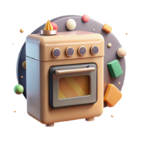 dramatic abstract Smart Oven Appliance Icon Isolated for Kitchen Apps detailed png