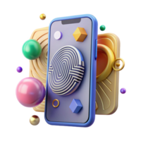 serene rustic Smartphone with Fingerprint Sensor Security Transparent for Mobile Security detailed png