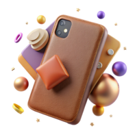 impressive contemporary Smooth Leather Phone Case Texture Transparent for Tech Accessories high resolution png