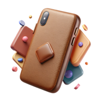 extraordinary classic Smooth Leather Phone Case Texture Transparent for Tech Accessories high resolution png