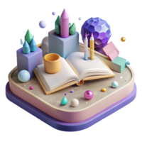 beautiful classic Stack of Books and Globe Transparent for Global Education original png