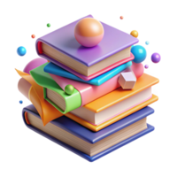 stunning modern Stack of Colorful Textbooks Transparent for School Graphics premium png