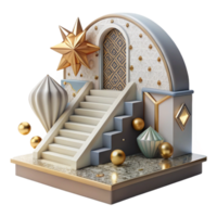 stunning creative Staircase Landing with Decorative Tiles Isolated genuine png