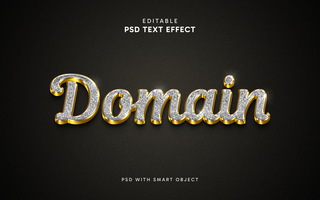 Editable Domain Text Style Effect psd
