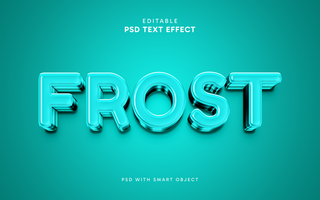 3d text effect with frosty text psd