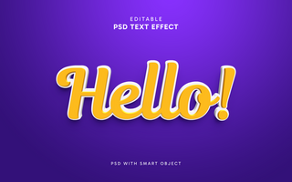 hello text effect in photoshop psd