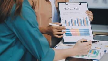 Business chart with business data video