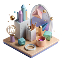 magnificent rustic Stationery Set Mockup Creative Workspace Scene Isolated authentic png