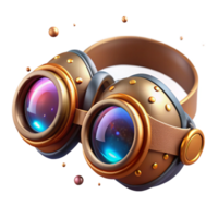 elegant minimalist Steampunk Goggles Transparent for Cosplay Projects authentic png
