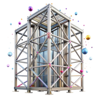 elegant modern Steel Frame Building Skyscraper Skeleton Isolated high quality png