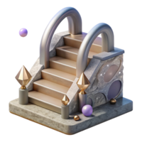beautiful creative Stone Staircase with Water Feature Isolated high quality png