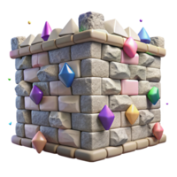 serene vintage Stone Wall Texture Stacked Stones Isolated for Building Projects professional png