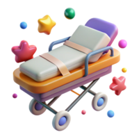 serene artistic Stretcher Emergency Medical Transport Transparent for Hospital Graphics high resolution png