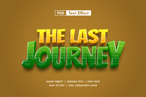 The last Journey 3d Editable Text Effect psd