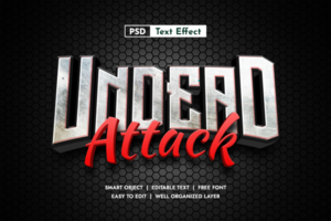 Undead Attack 3d Editable Text Effect psd