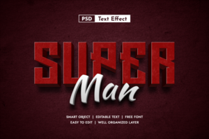 Super Man 3d Editable Text Effect psd