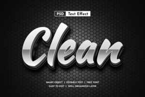 Clean 3d Editable Text Effect psd