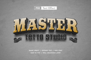 Master 3d Editable Text Effect psd