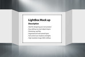 Folded lightbox mock up- editable psd