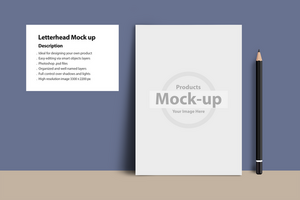 A4 letterhead on front of plain background psd