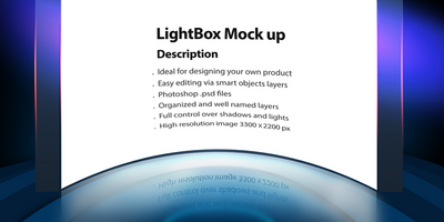Curved lightbox mock up psd