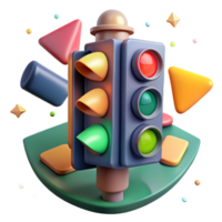 vibrant artistic Traffic Light with Walk Signal Transparent for Accessibility Design high quality png