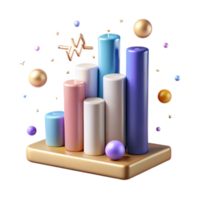 serene creative Transparent Background Bar Graph for Business Graphics png