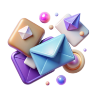 dramatic abstract Transparent Message and Email Icons for Communication Apps authentic png