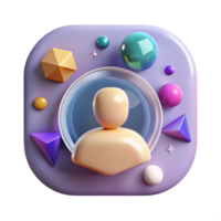 beautiful abstract Transparent User Profile Icon Isolated for Social Media detailed png