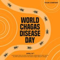 World Chagas Disease Day with Chagas walking inline vector
