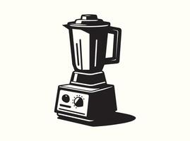 Solid Black Silhouette of a Blender on a White Background vector