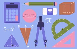 Mathematics and geometry tools illustration vector