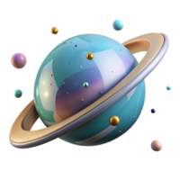 serene vintage Uranus Planet Tilted Axis Isolated for Solar System Graphics professional png