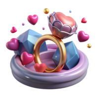 beautiful artistic Valentines Day Engagement Ring Isolated for Proposals detailed png