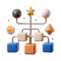 magnificent minimalist Flowchart with Connections Isolated for Process Integration premium png