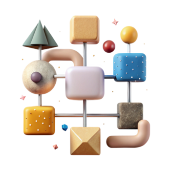 maravilloso creativo diagrama de flujo con conexiones aislado para proceso integración alto resolución png