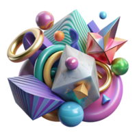 serene abstract Abstract Colorful Geometric Shapes Isolated Surreal Art png