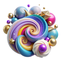 extraordinary abstract Abstract Colorful Swirls and Smoke Transparent Surreal Art premium png