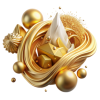 elegant minimalist Abstract Gold Brushstroke Texture Transparent authentic png