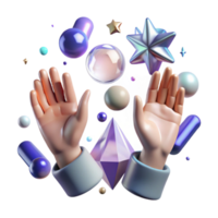 elegant minimalist Abstract Hands Reaching for the Stars Cutout Transparent Background high resolution png