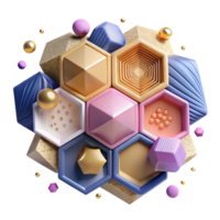 beautiful minimalist Abstract Hexagons Pattern Cutout for Fabric Design original png