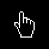 Pixel Hand Cursor Icon - Retro Digital Pointer vector