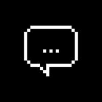 Pixel Art Chat Bubble Icon - Retro 8-Bit Speech vector